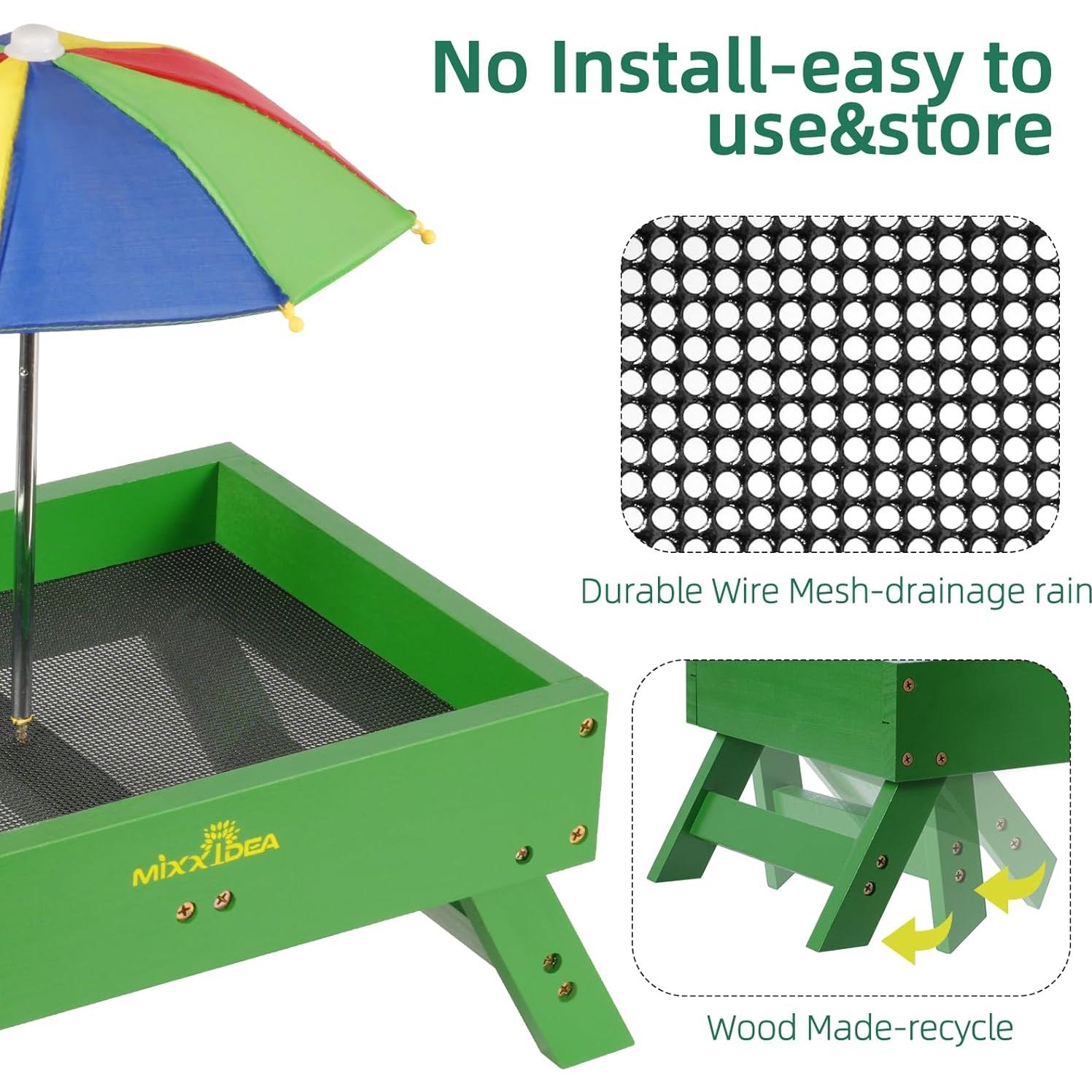 Comedero para Aves MIXXIDEA con Sombrilla 1.36 kg Verde