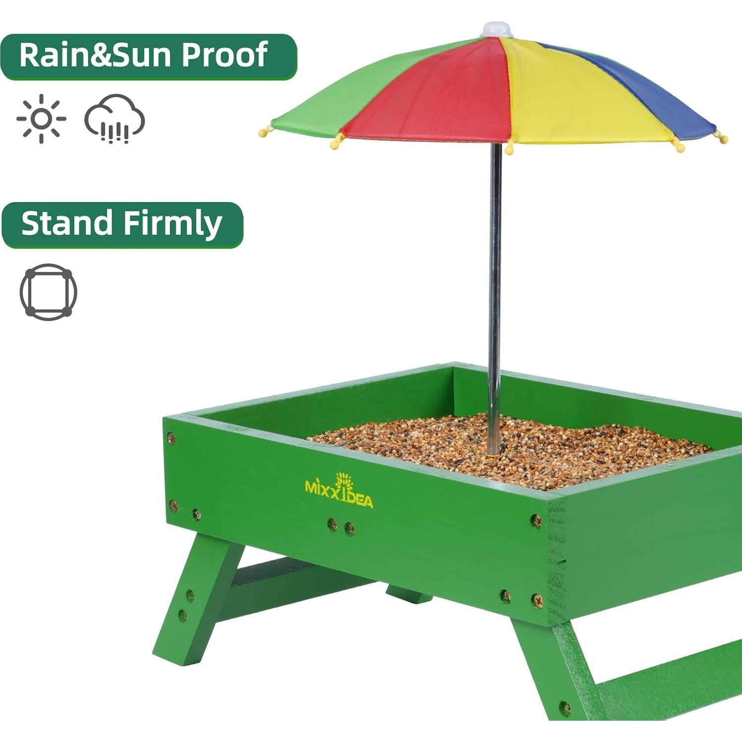 Comedero para Aves MIXXIDEA con Sombrilla 1.36 kg Verde