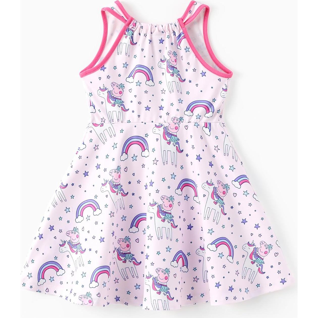 Vestido sin mangas Peppa Pig 3T rosa con mariposas