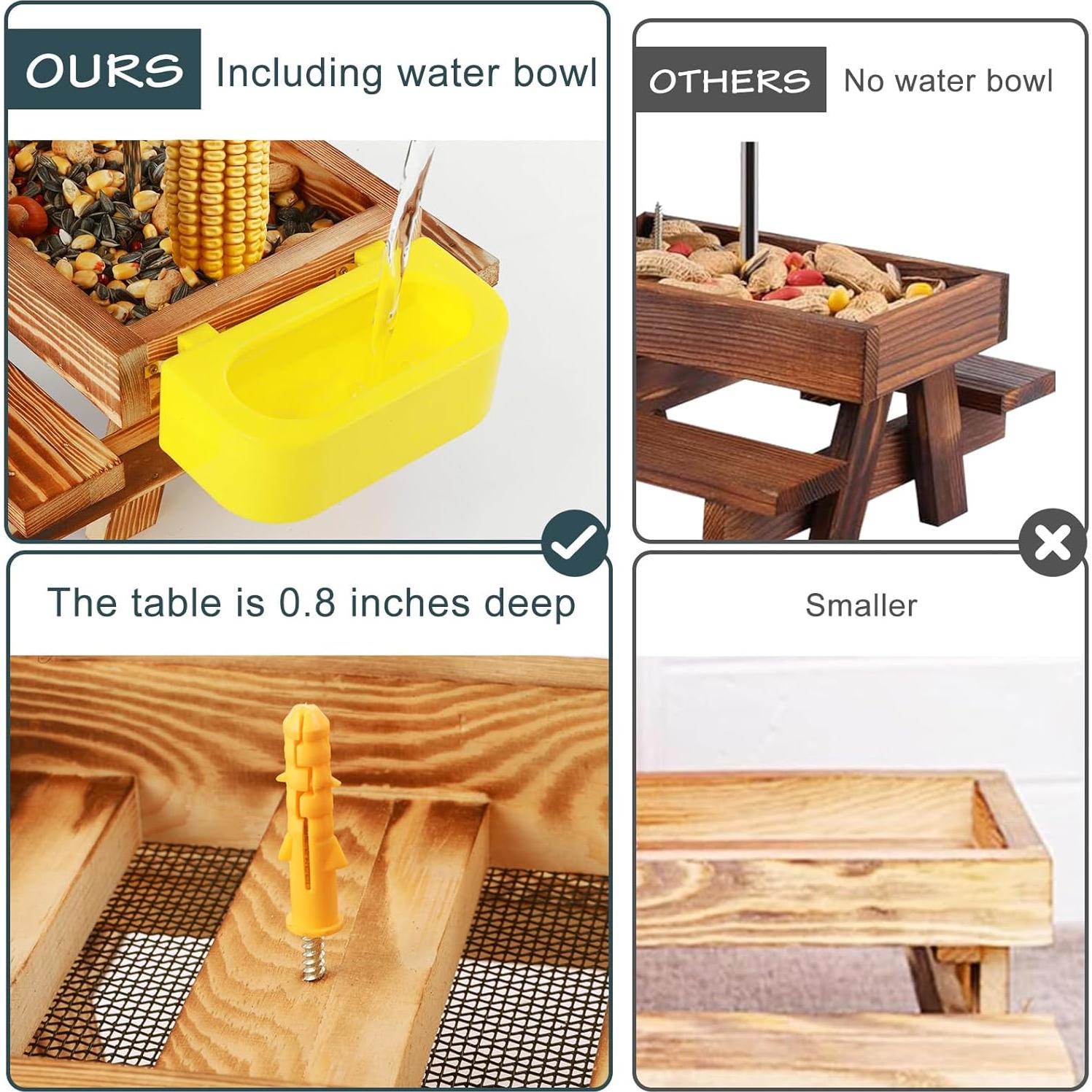 Mesa de Alimentación para Ardillas MIXXIDEA con Tazón de Agua