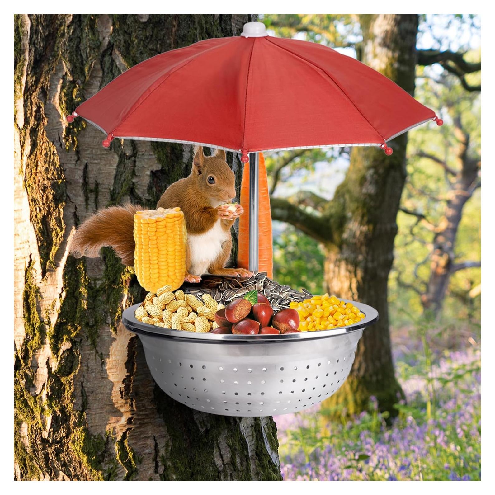 Comedero de Metal para Ardillas Dealsgogo - 1.47L, Plegable
