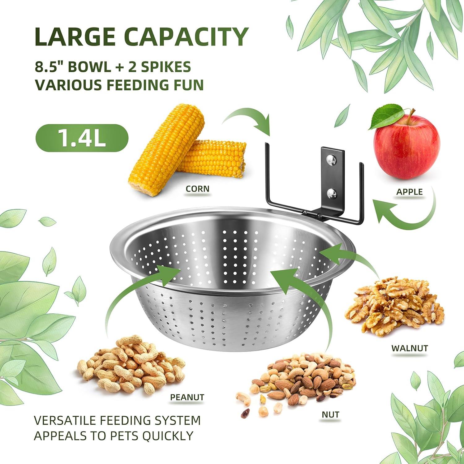 Comedero para Ardillas y Aves TKMSV 1.4L Doble Acero Inoxidable