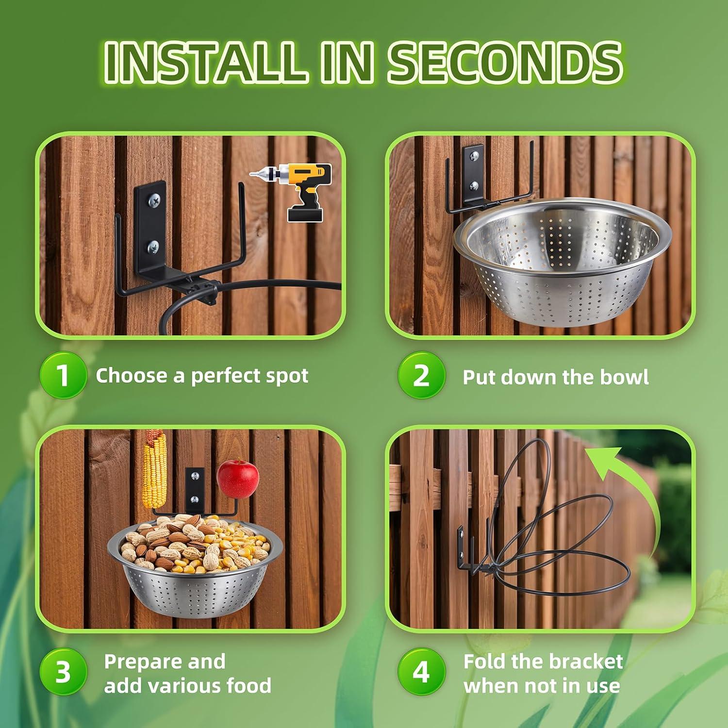 Comedero para Ardillas y Aves TKMSV 1.4L Doble Acero Inoxidable