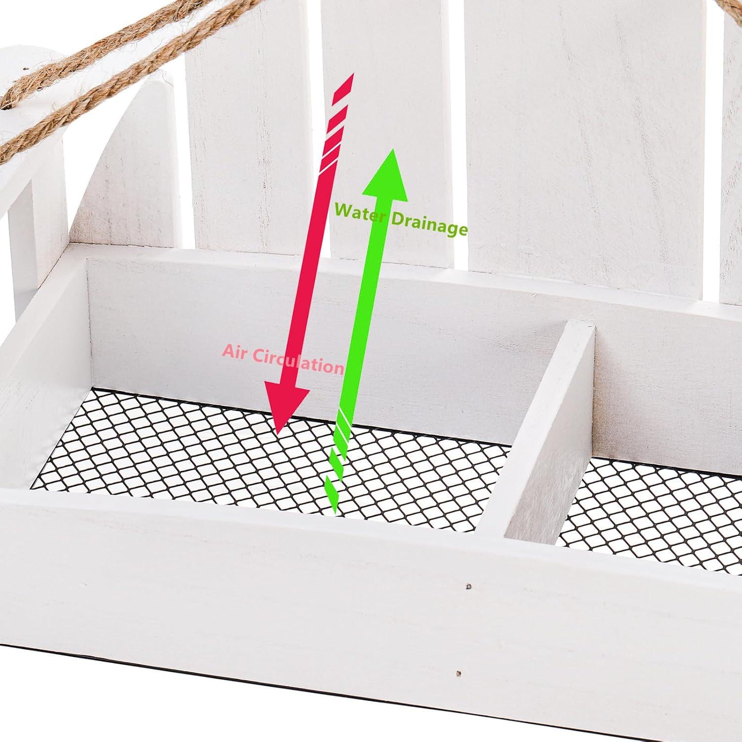 Comedero para Aves Colgante DEAYOU de Madera Blanco 39.9x17cm