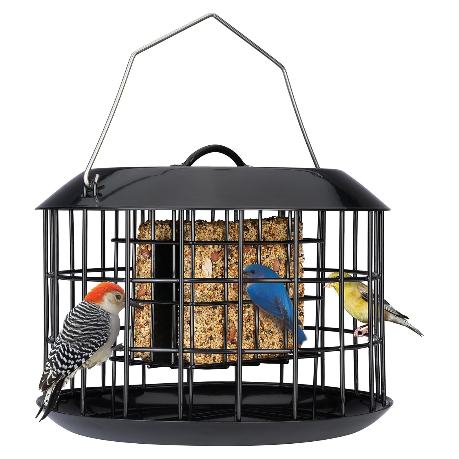 Alimentador de Aves Kingsyard a Prueba de Ardillas, Metal Negro