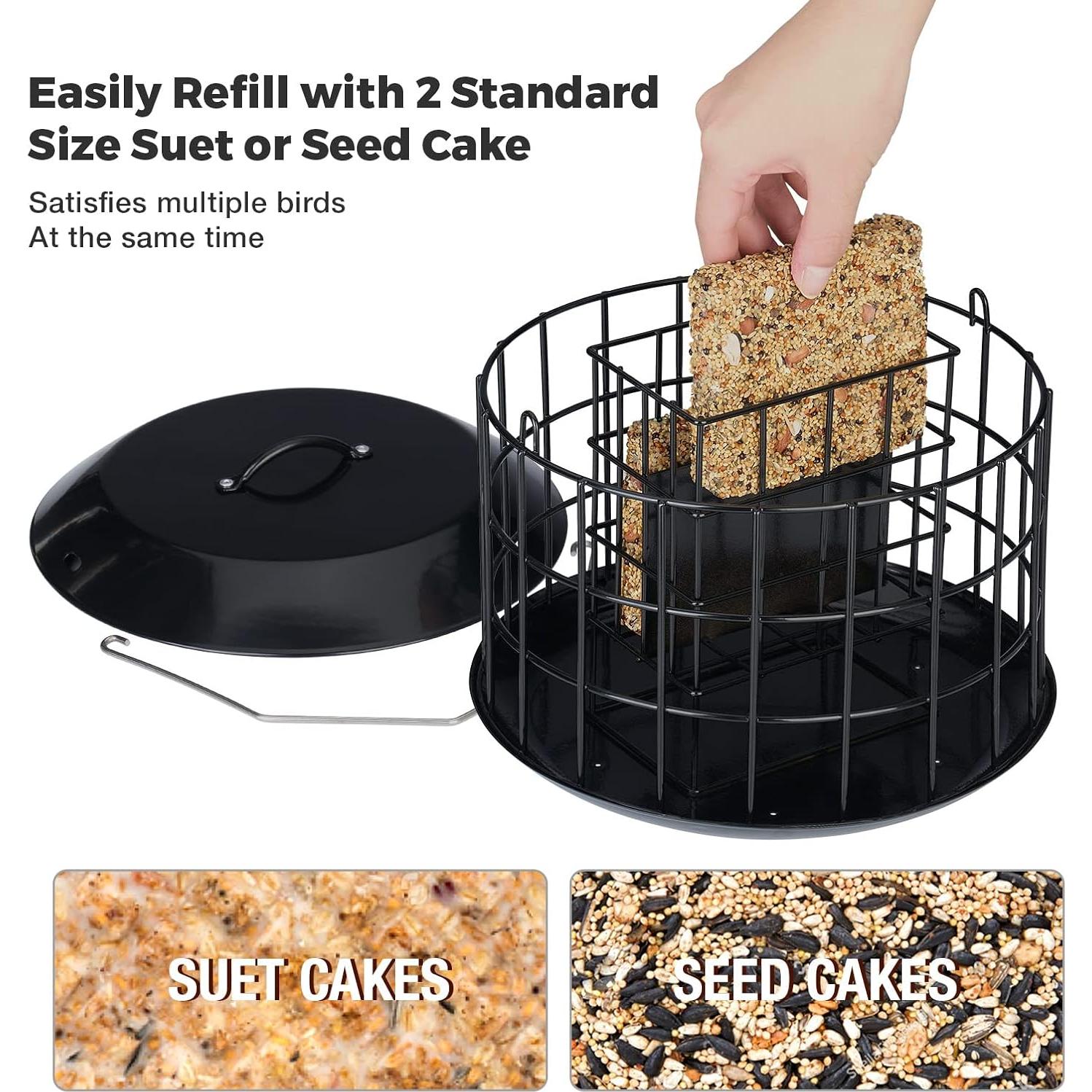 Alimentador de Aves Kingsyard a Prueba de Ardillas, Metal Negro