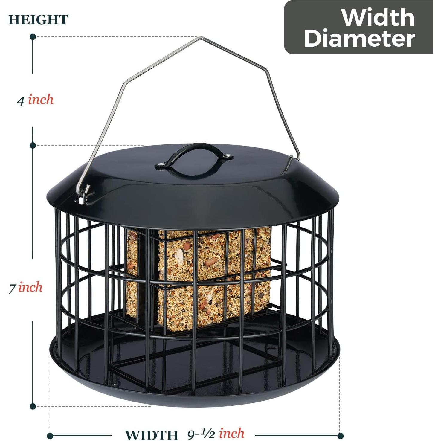 Alimentador de Aves Kingsyard a Prueba de Ardillas, Metal Negro