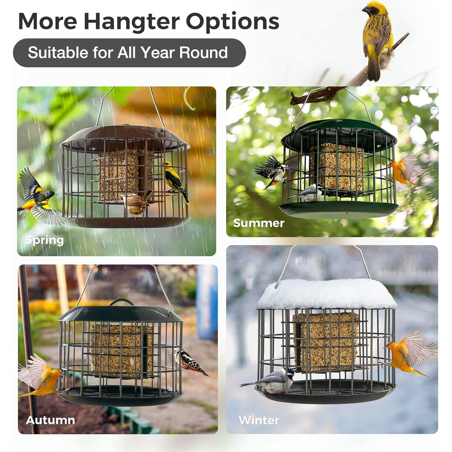 Alimentador de Aves Kingsyard a Prueba de Ardillas, Metal Negro