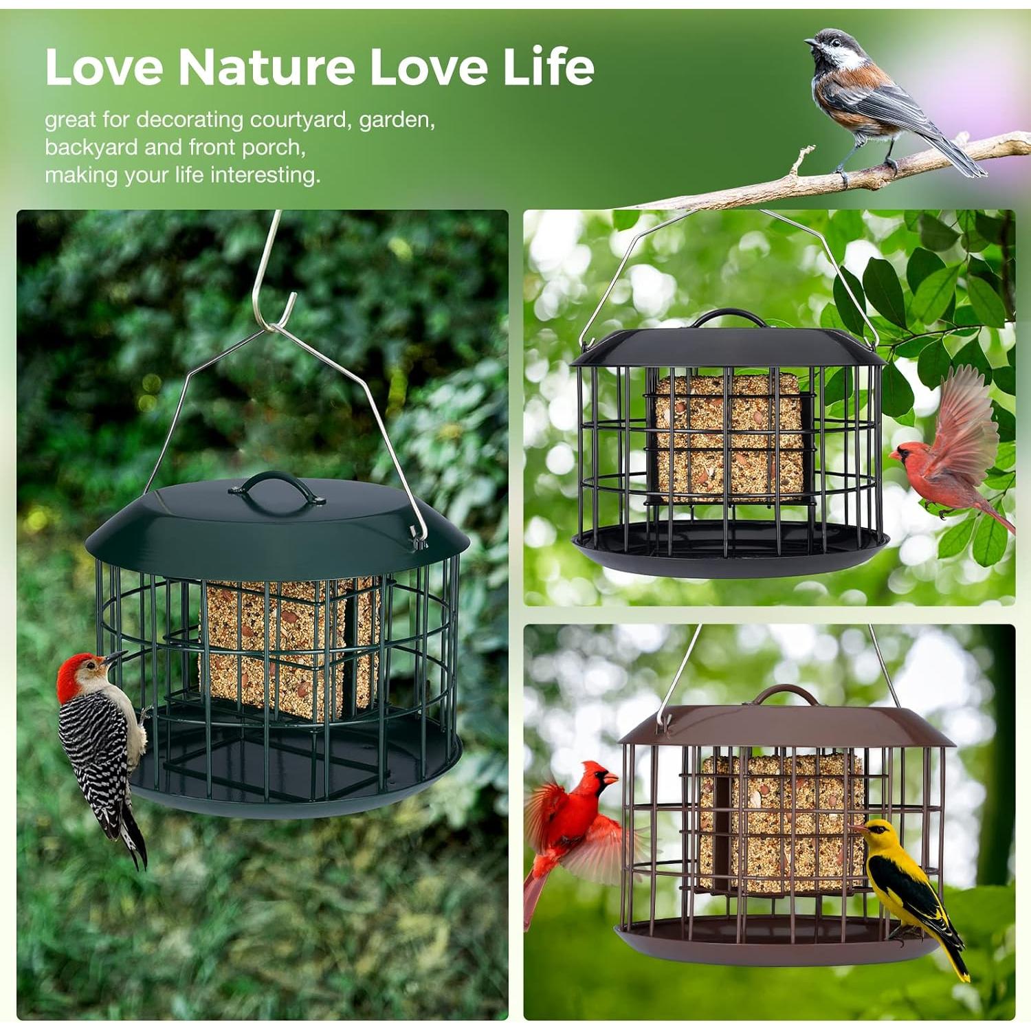 Alimentador de Aves Kingsyard a Prueba de Ardillas, Metal Negro