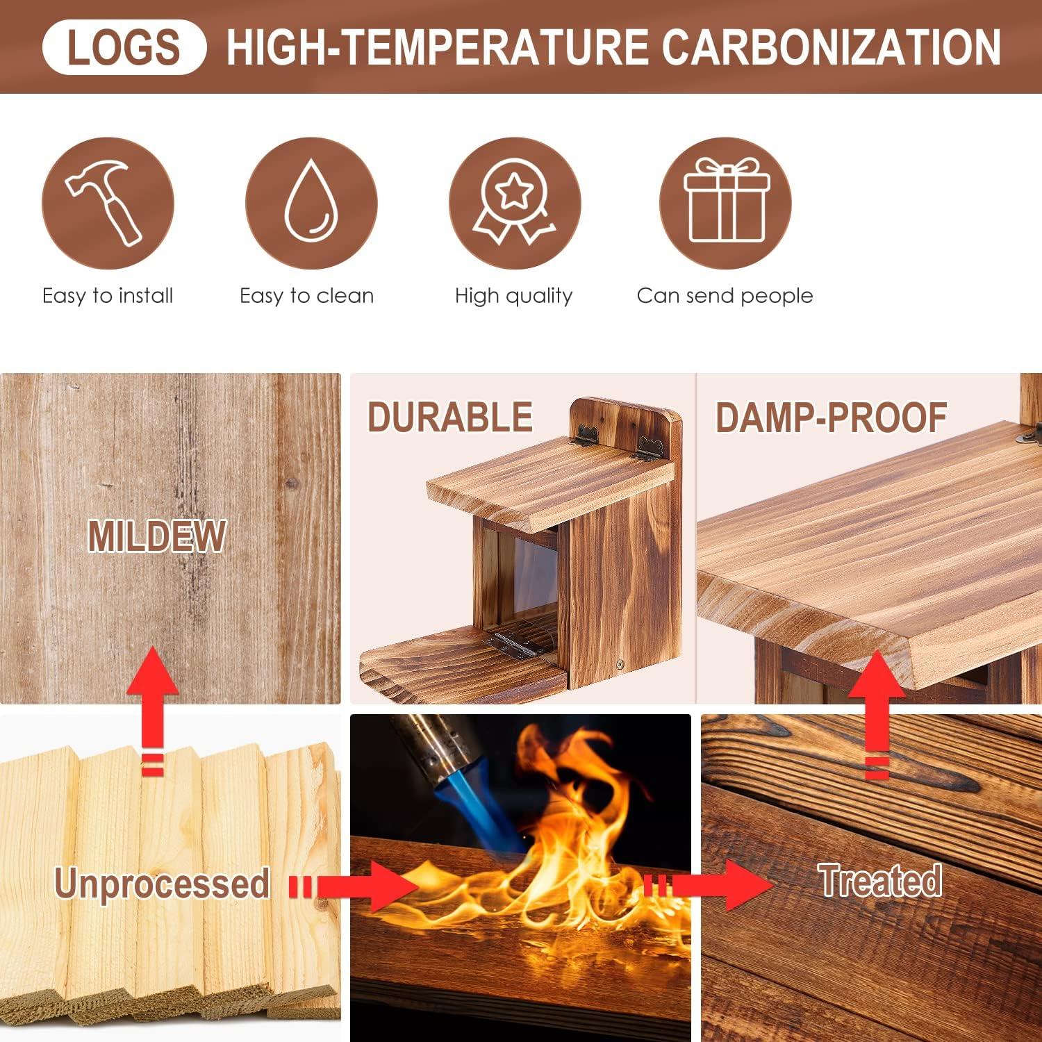 Comedero para Ardillas MIXXIDEA de Madera 1.5cm Resistente