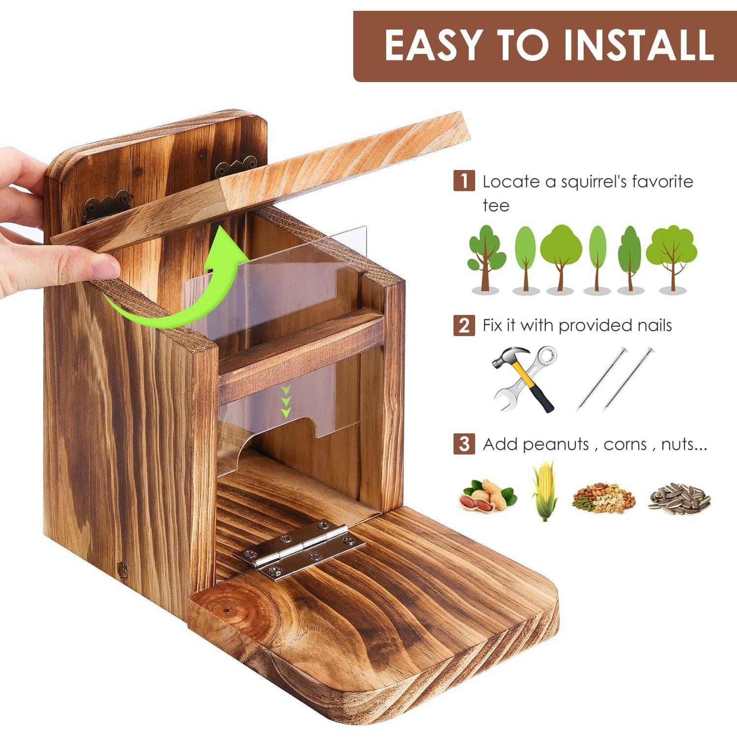 Comedero para Ardillas MIXXIDEA de Madera 1.5cm Resistente