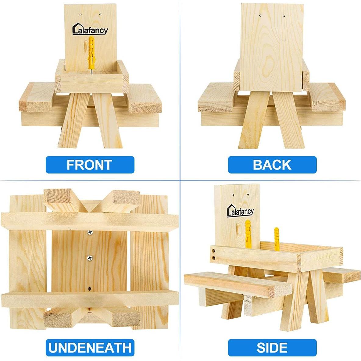 Comedero para Ardillas Lalafancy de Madera con Paraguas