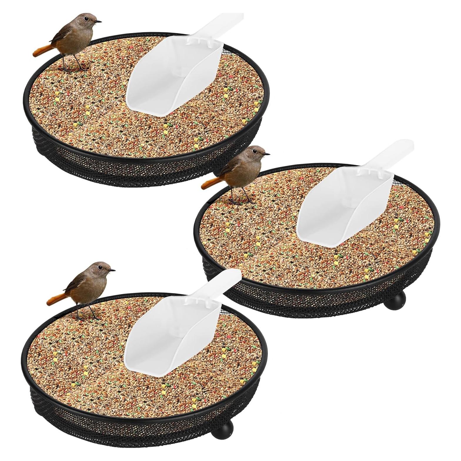 Comedero para Aves de Plataforma BUWUSMU - 3 Pcs Metal 17 cm