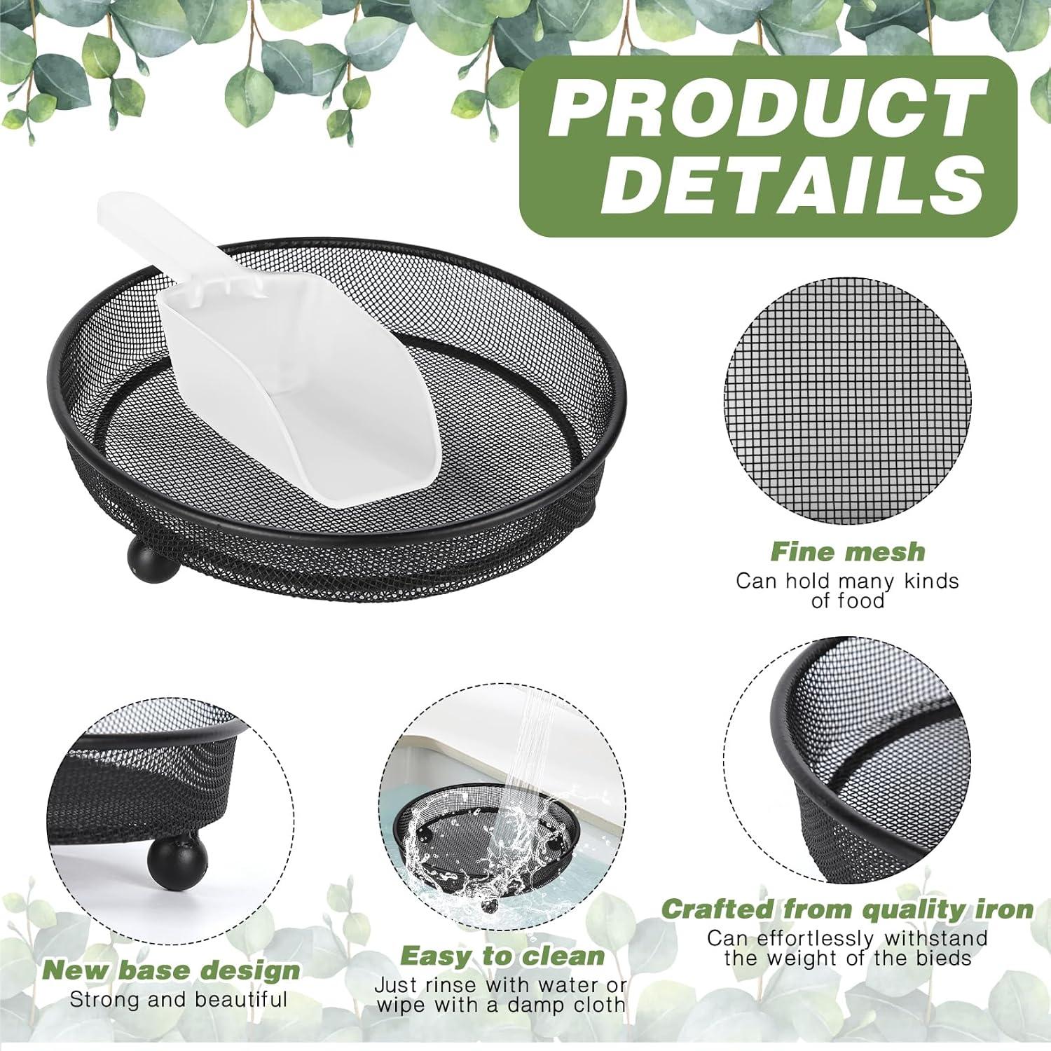 Comedero para Aves de Plataforma BUWUSMU - 3 Pcs Metal 17 cm