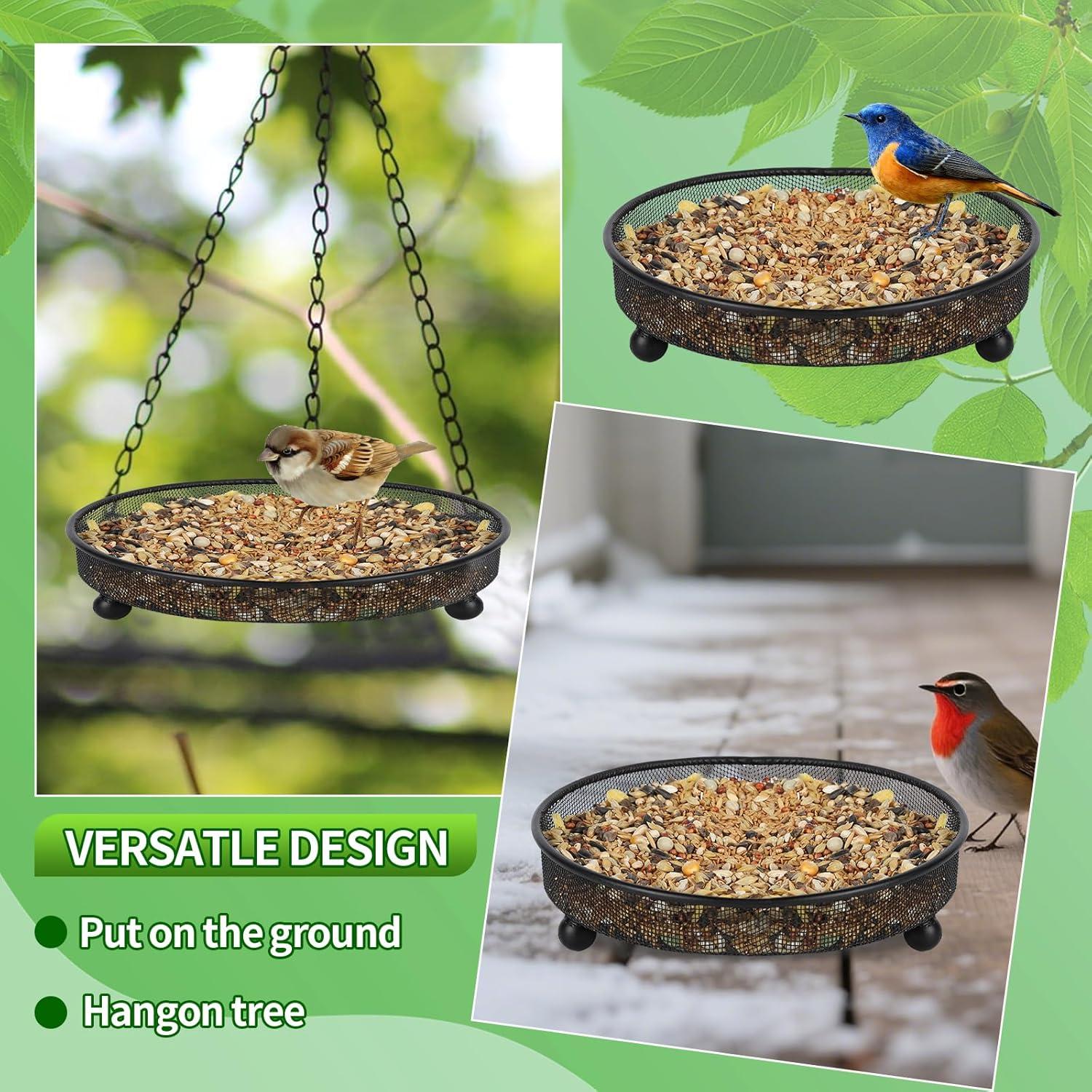 Comedero para Aves de Plataforma BUWUSMU - 3 Pcs Metal 17 cm