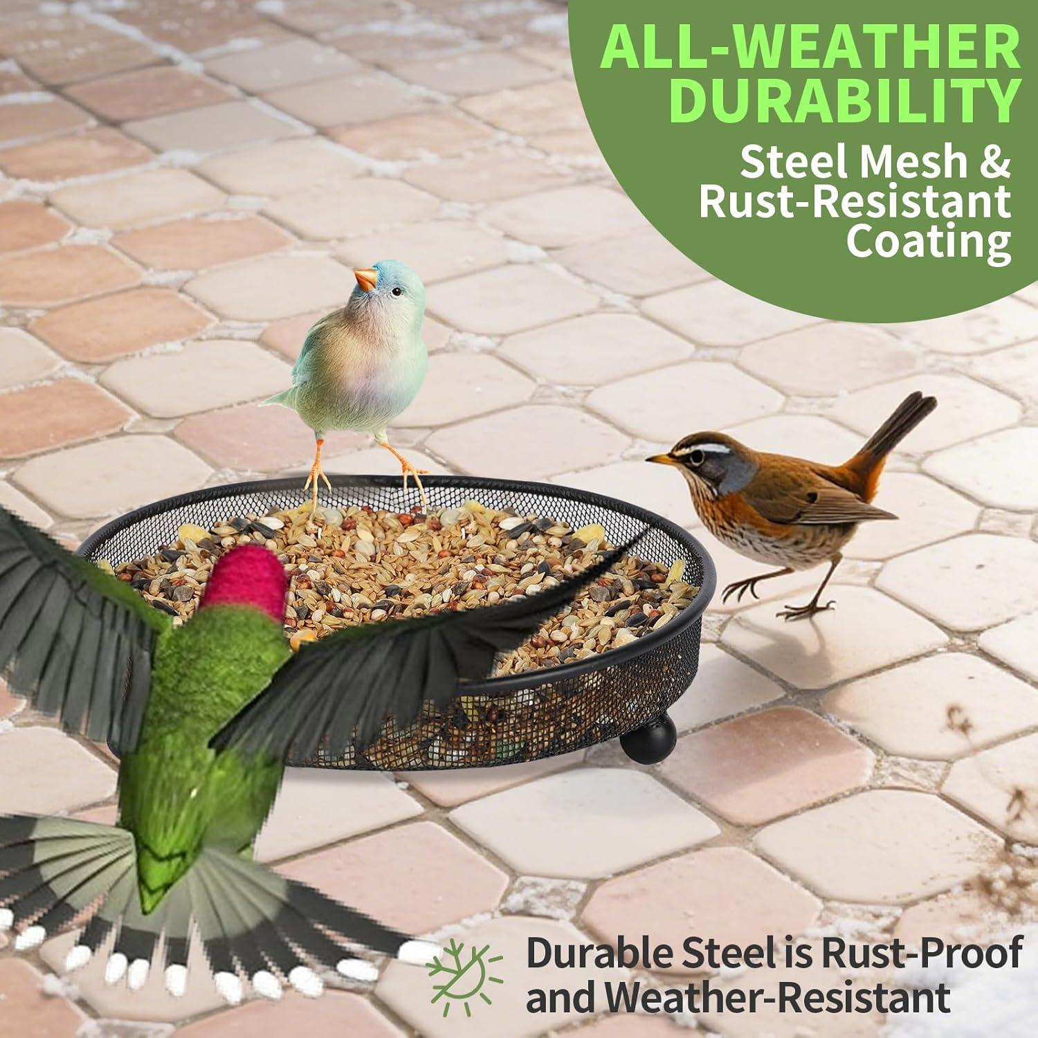 Comedero para Aves de Plataforma BUWUSMU - 3 Pcs Metal 17 cm