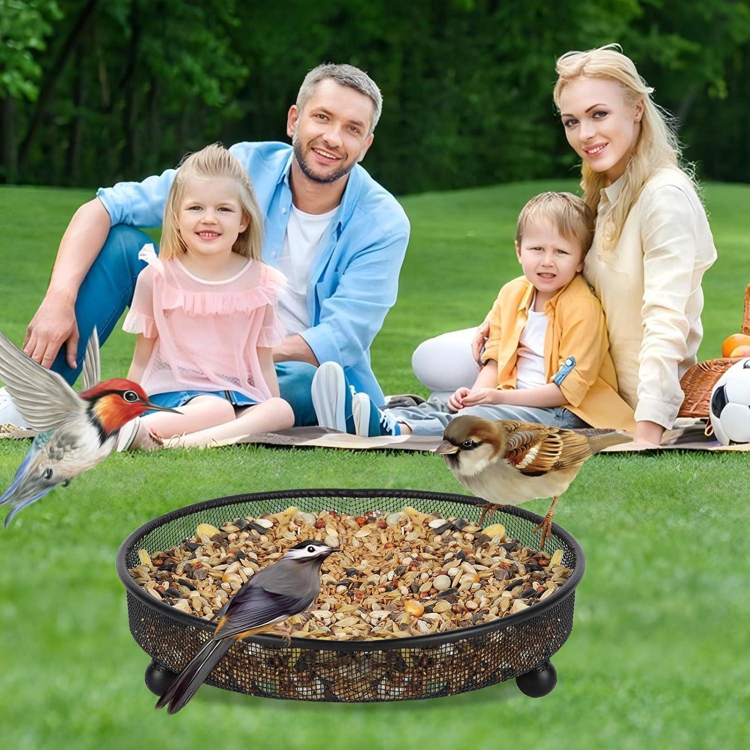 Comedero para Aves de Plataforma BUWUSMU - 3 Pcs Metal 17 cm