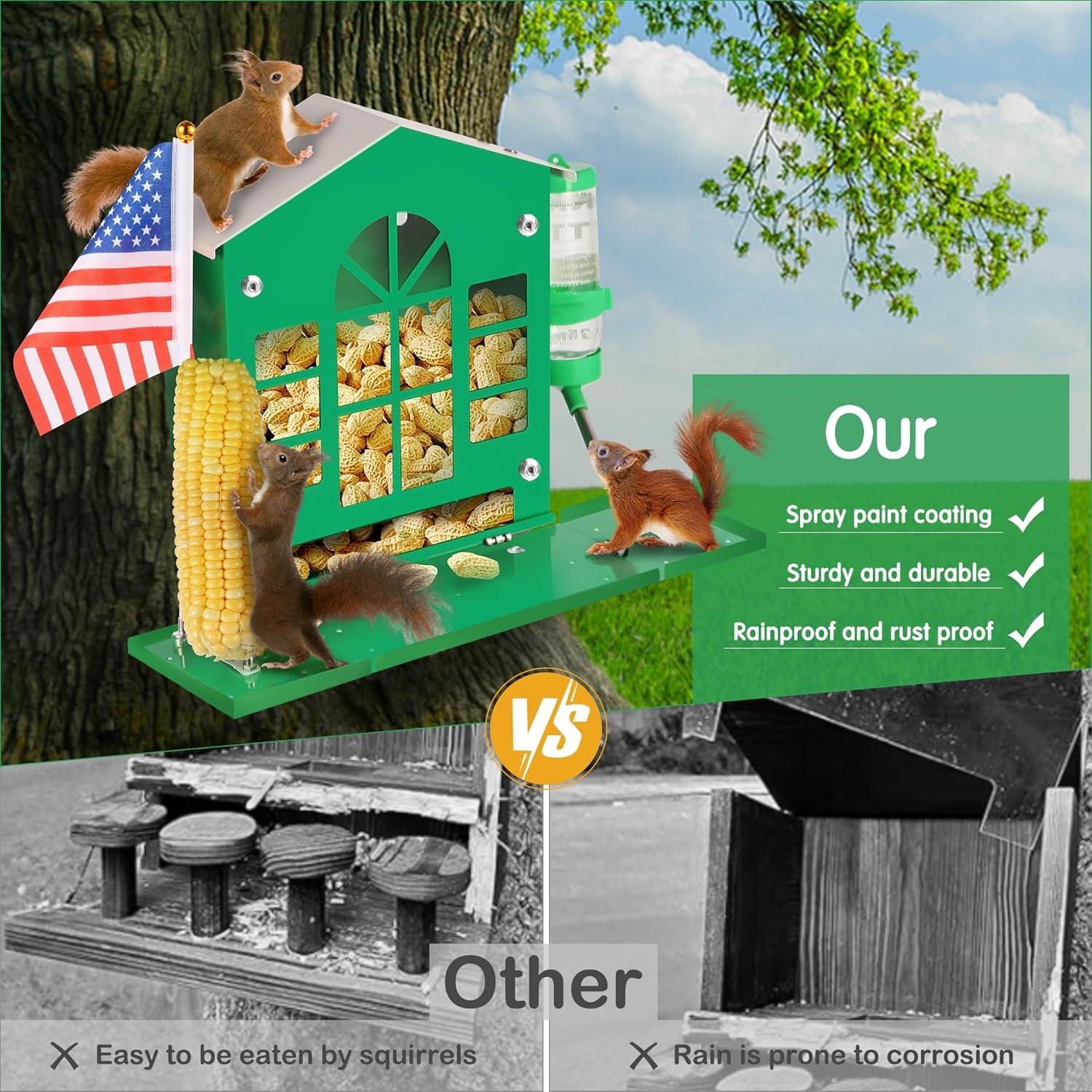 Comedero de Ardilla YOBTEOY de Metal Colgante para Exterior
