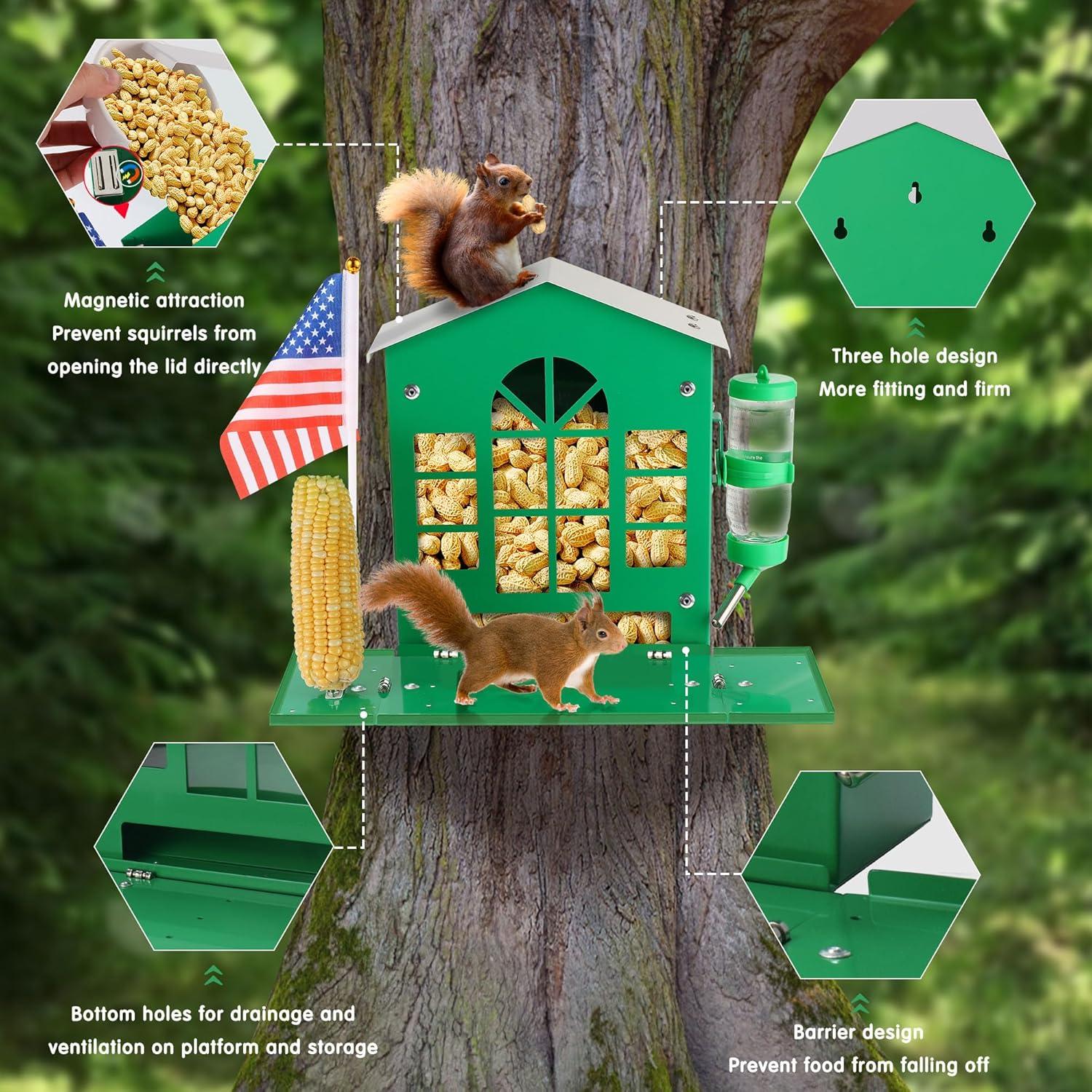 Comedero de Ardilla YOBTEOY de Metal Colgante para Exterior