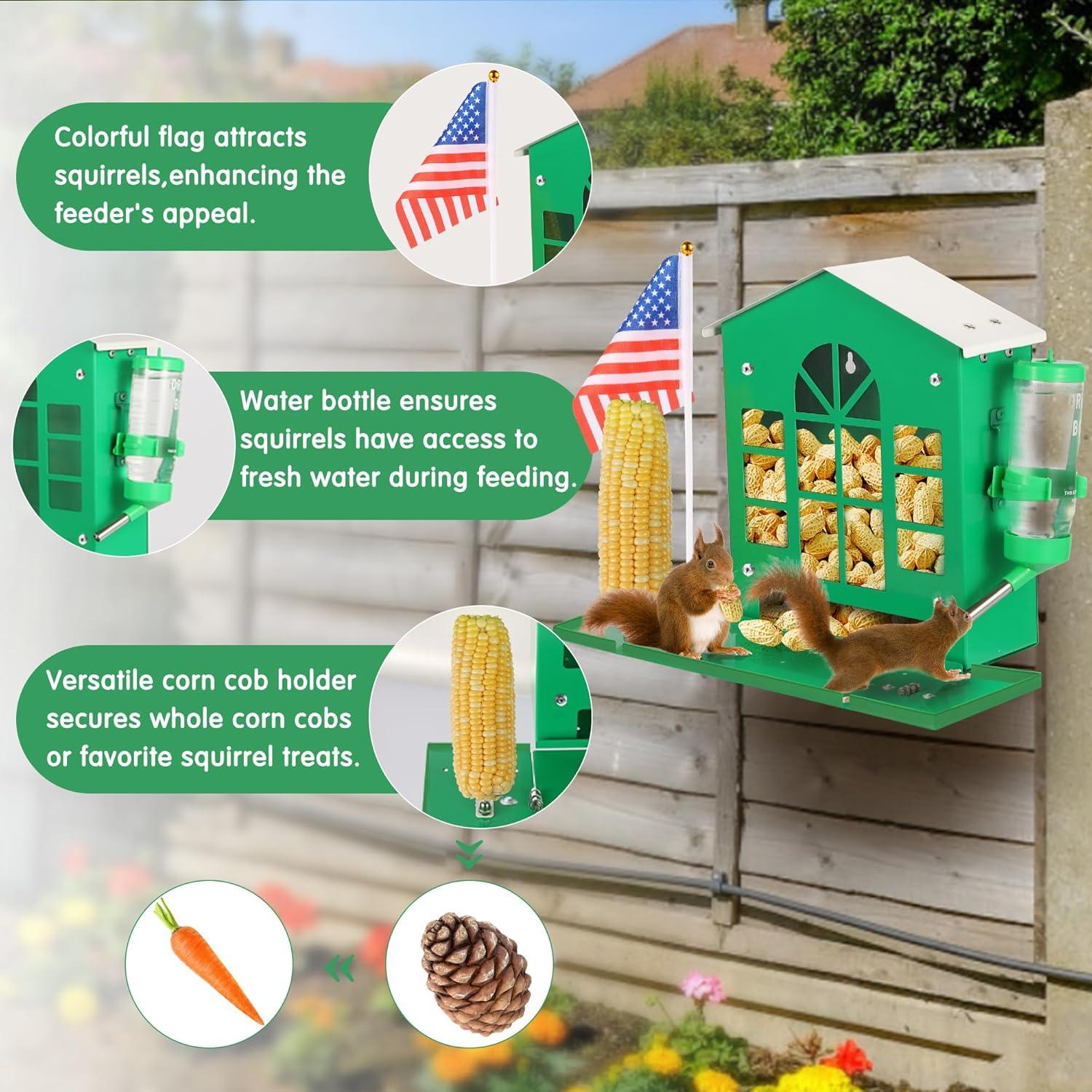 Comedero de Ardilla YOBTEOY de Metal Colgante para Exterior