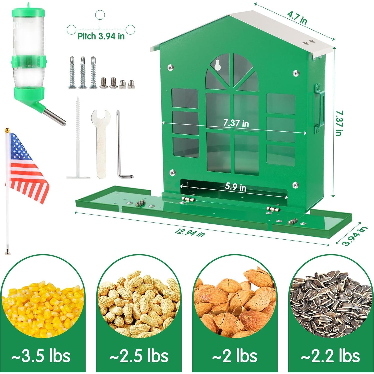 Comedero de Ardilla YOBTEOY de Metal Colgante para Exterior
