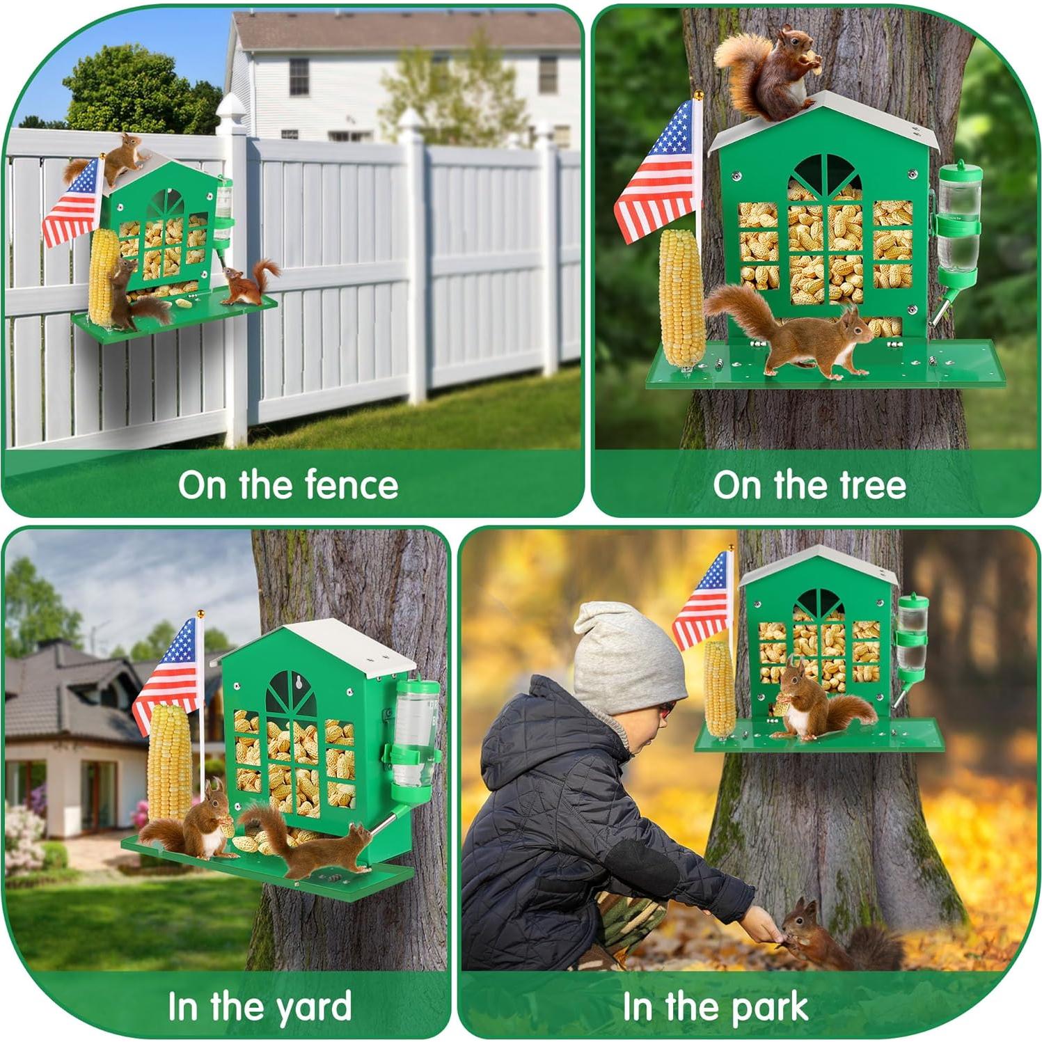 Comedero de Ardilla YOBTEOY de Metal Colgante para Exterior