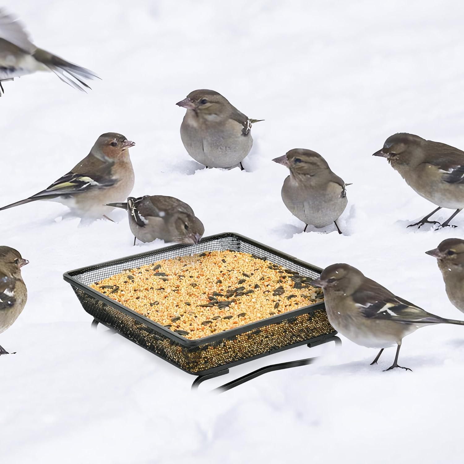 4 Bandejas de Alimentación para Aves TREEHAC 17.8x17.8cm Metal