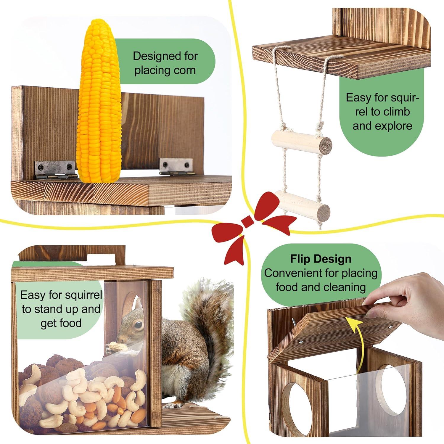 Comedero para Ardillas Enhon de Ventana con Escalera y Acrílico