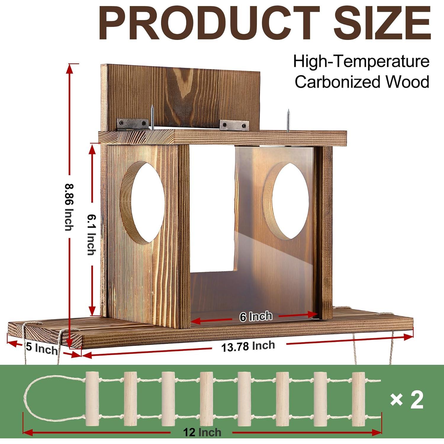 Comedero para Ardillas Enhon de Ventana con Escalera y Acrílico