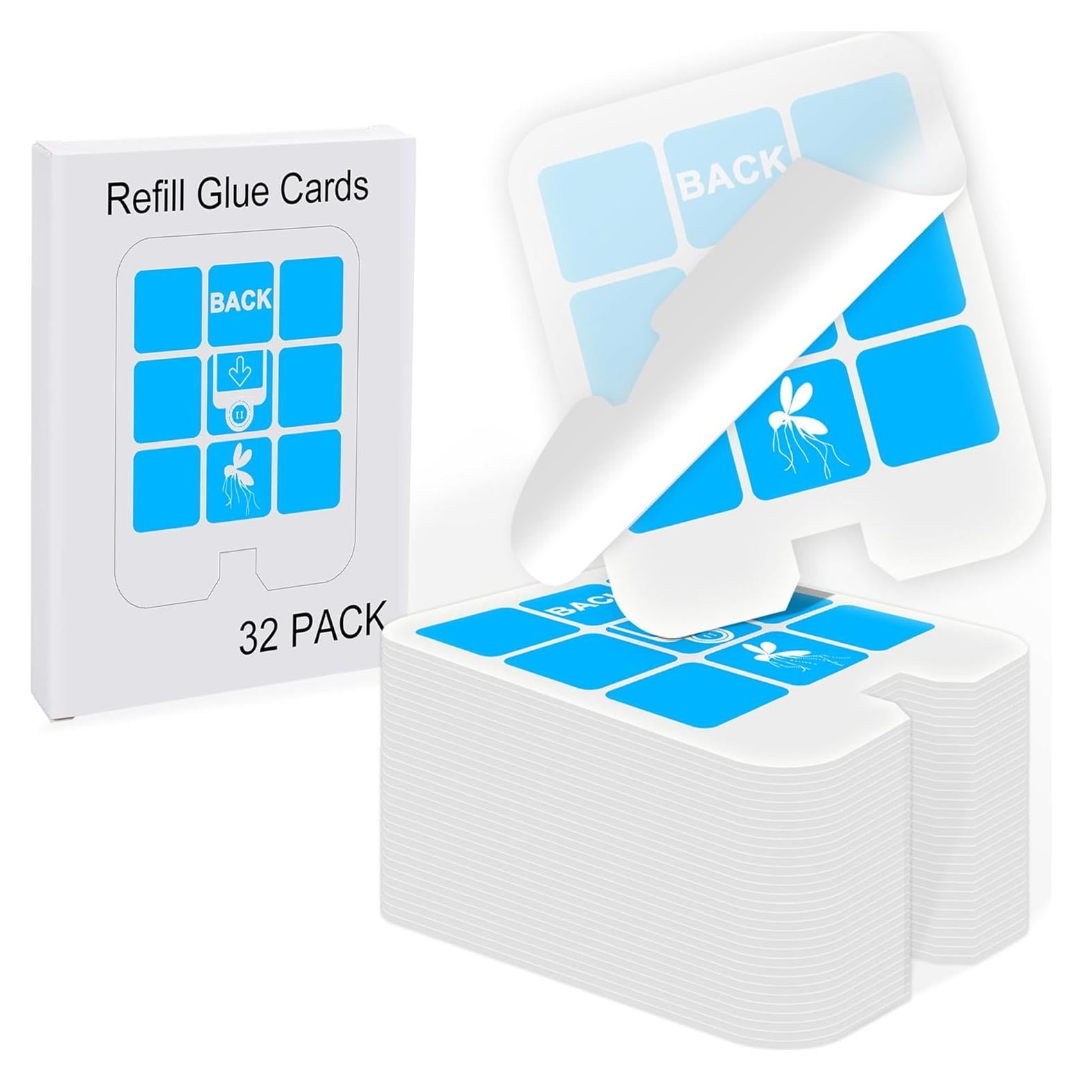 Recarga de 32 Tarjetas de Pegamento Dickinda para Trampa de Moscas