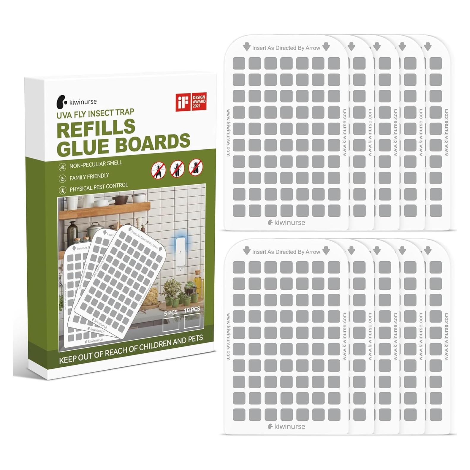 Recargas Trampa Insectos Kiwinurse UVLA1001 - 10 Tarjetas Pegajosas