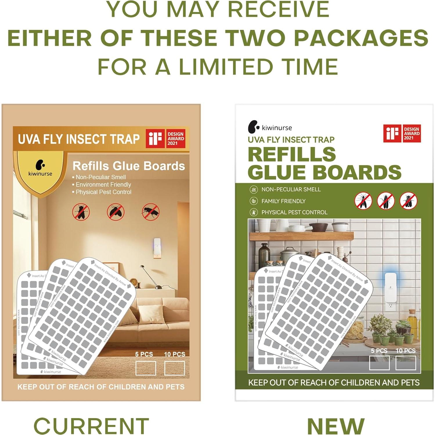 Recargas Trampa Insectos Kiwinurse UVLA1001 - 10 Tarjetas Pegajosas