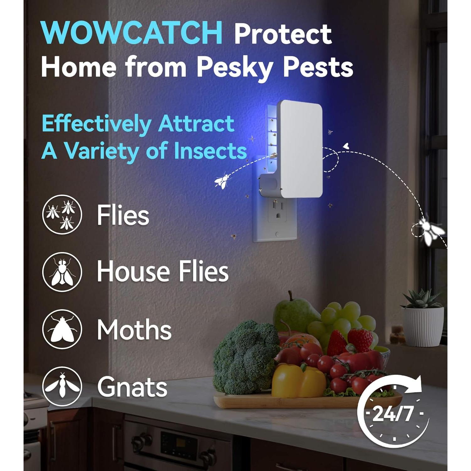 Trampa de Insectos Voladores WowCatch - 2 Dispositivos + 6 Recargas