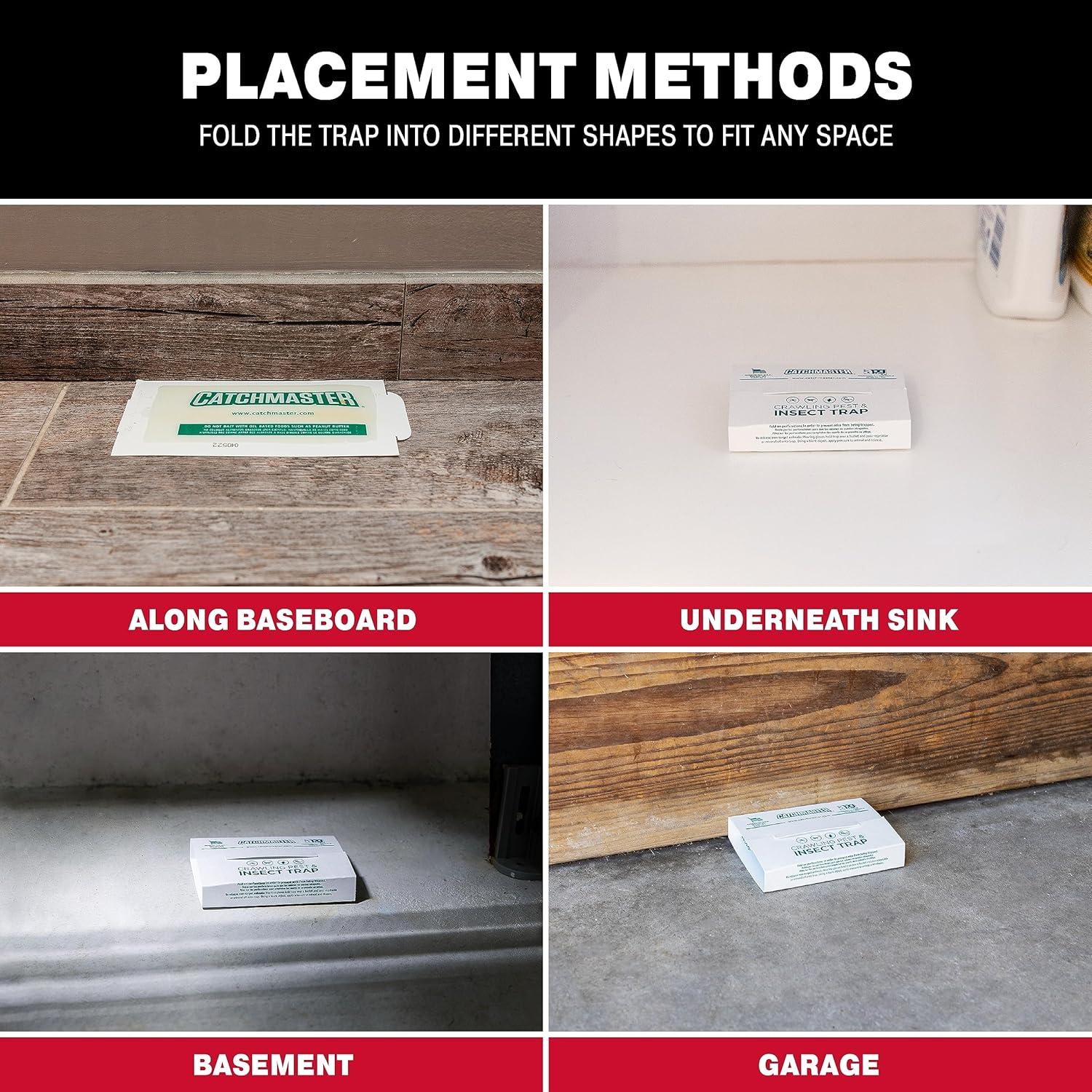 Trampas de Pegamento Catchmaster para Insectos y Plagas - 12 Unidades