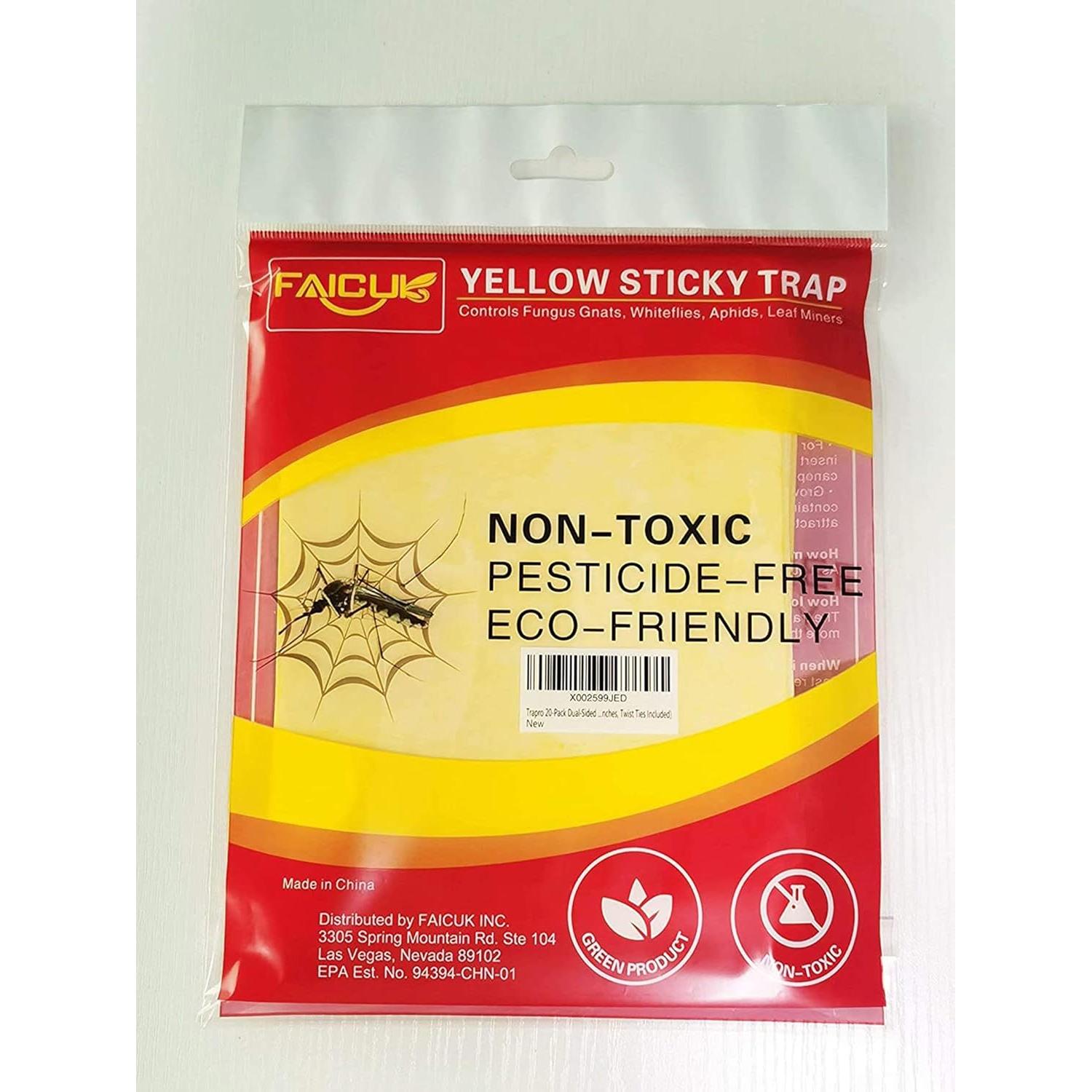 Trampas Adhesivas Amarillas Faicuk 20 Unidades para Insectos