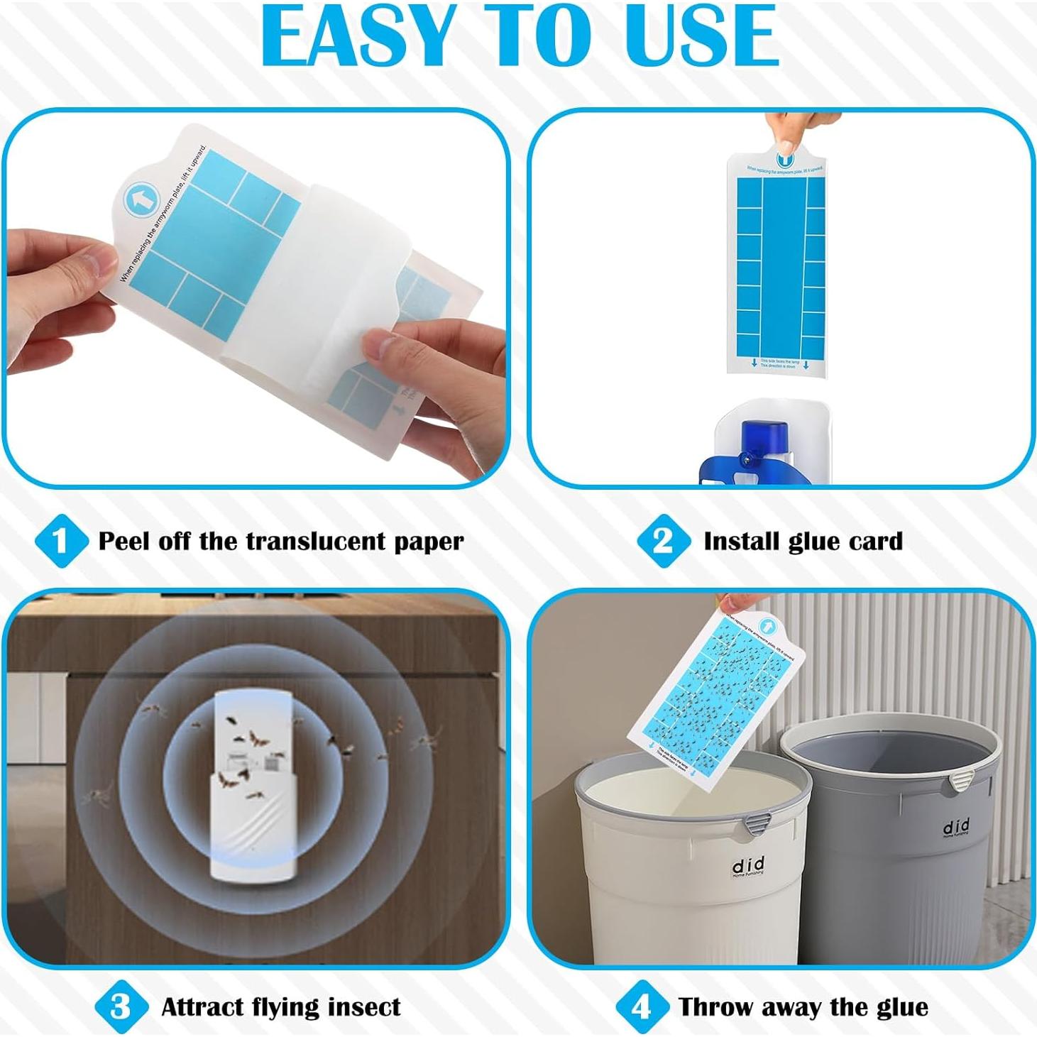 Recargas Trampa Insectos Voladores Qualirey 30 Unidades 8.2x15cm