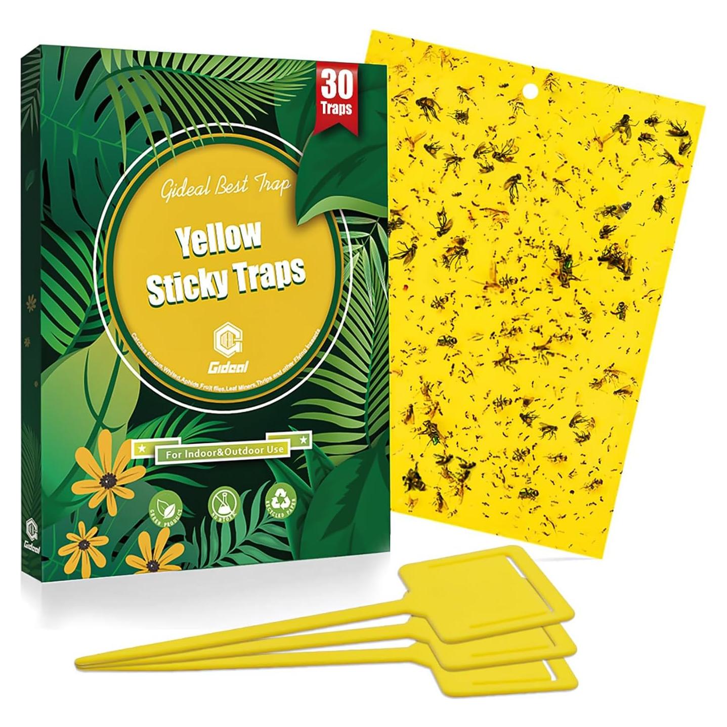 Trampas Adhesivas Amarillas Gideal 30 Pack 20.32x15.24 cm