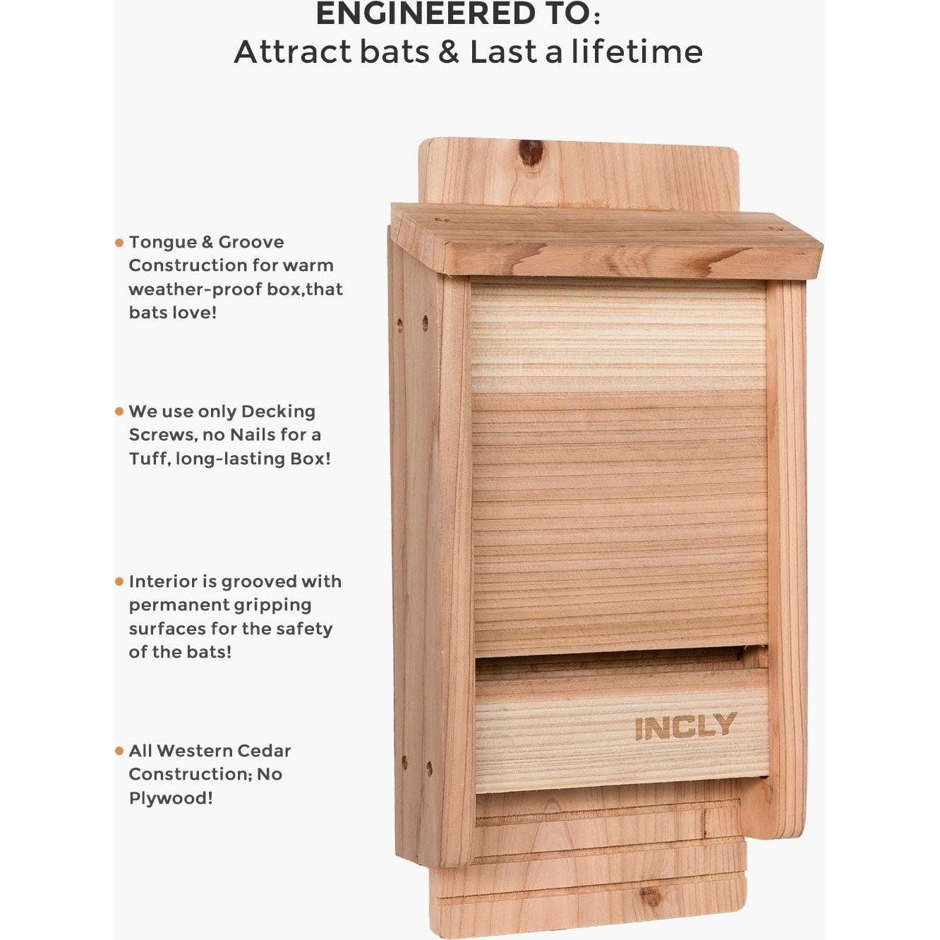 Casa Refugio para Murciélagos INCLY de Madera de Cedro 37.1cm