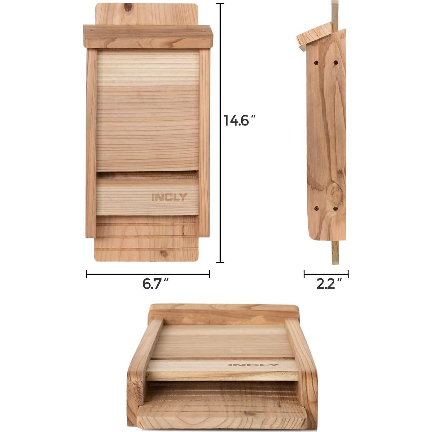 Casa Refugio para Murciélagos INCLY de Madera de Cedro 37.1cm