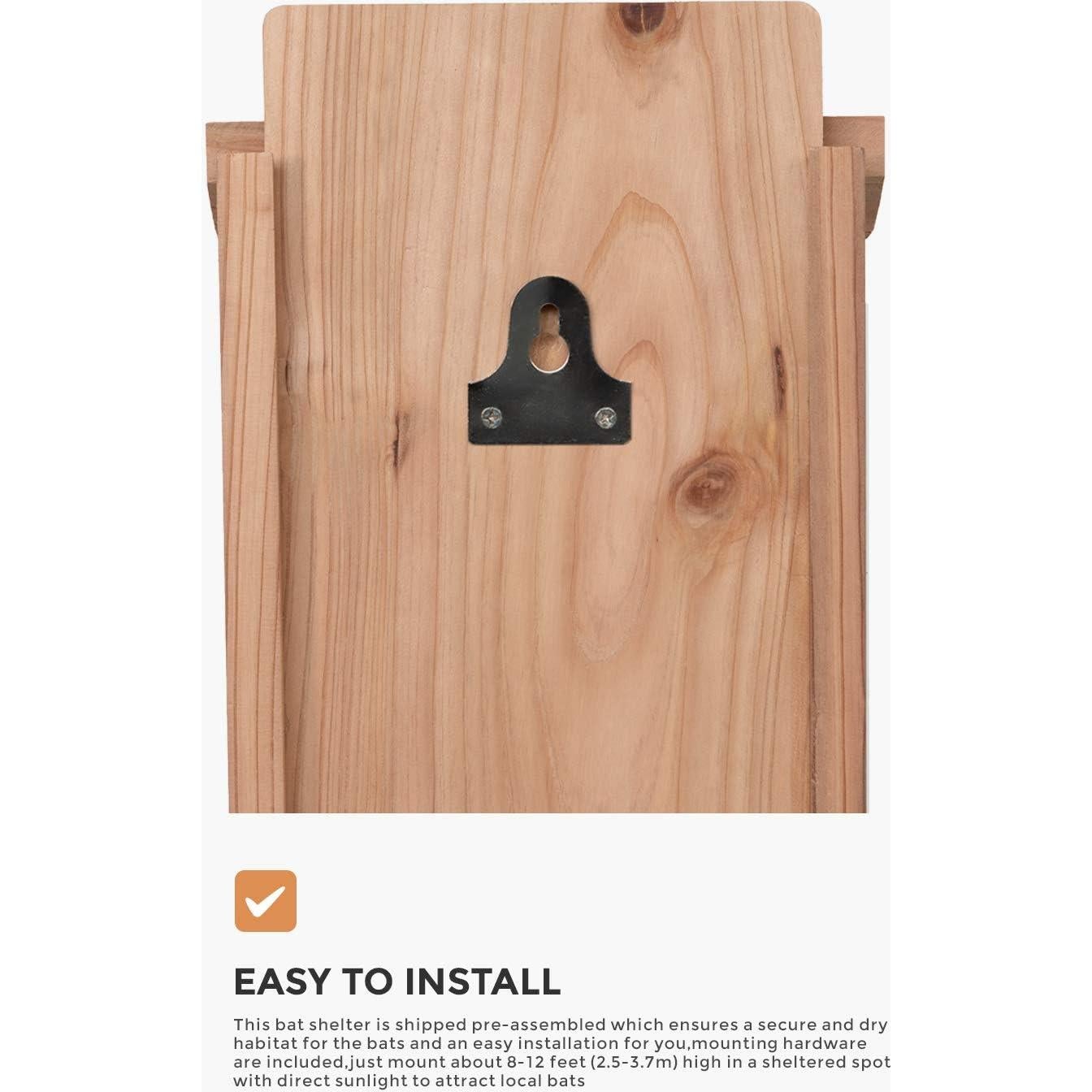 Casa Refugio para Murciélagos INCLY de Madera de Cedro 37.1cm