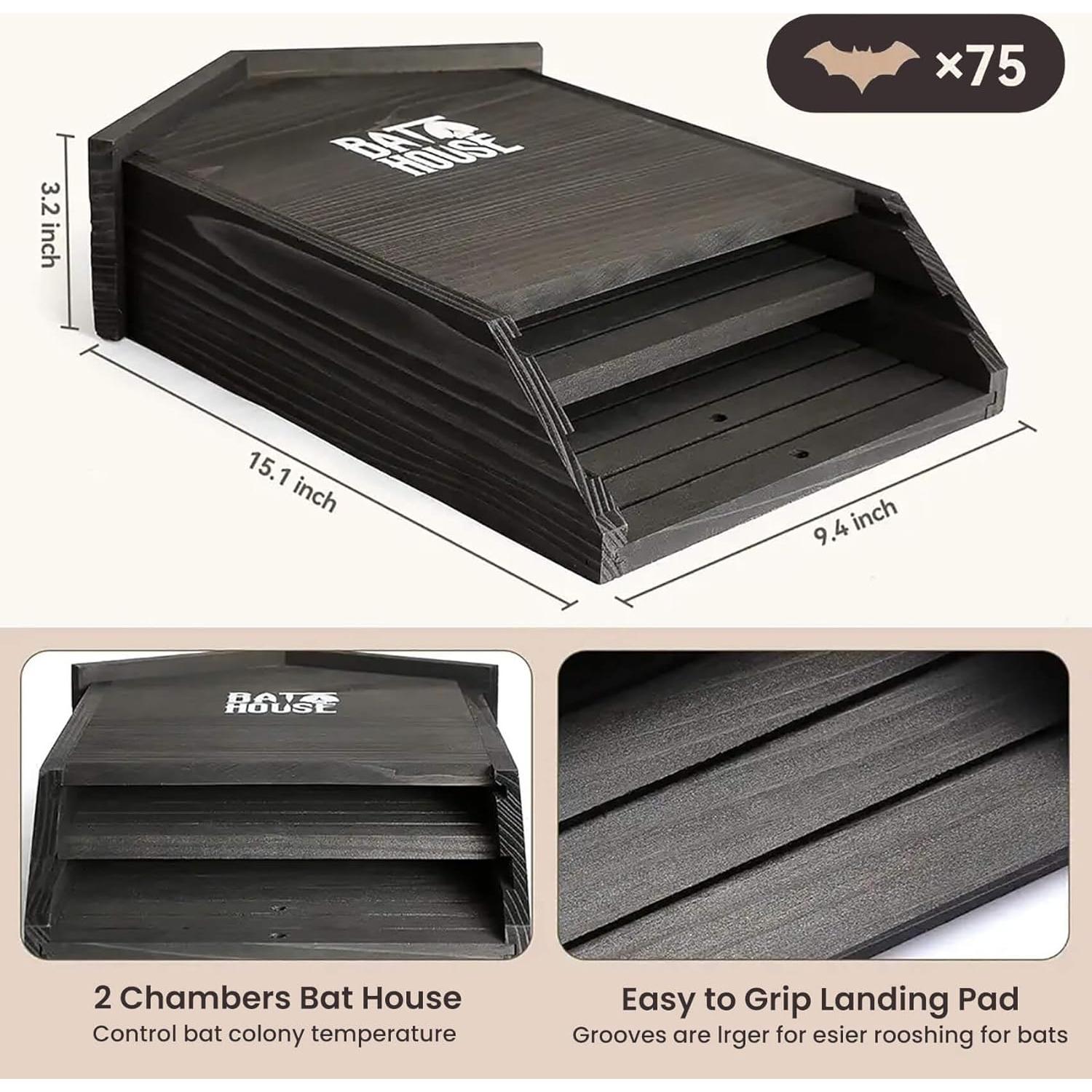 Casa para Murciélagos Sobalai 2 Cámaras 39.37x25.4x10.16 cm