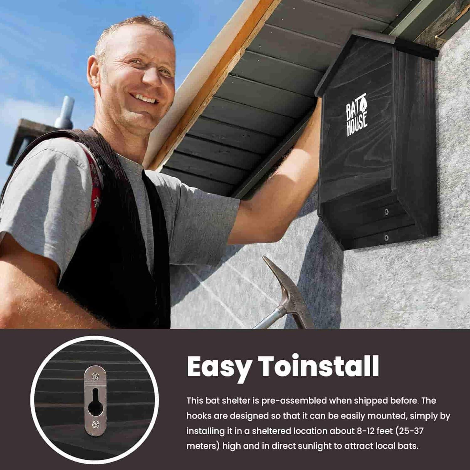 Casa para Murciélagos Sobalai 2 Cámaras 39.37x25.4x10.16 cm