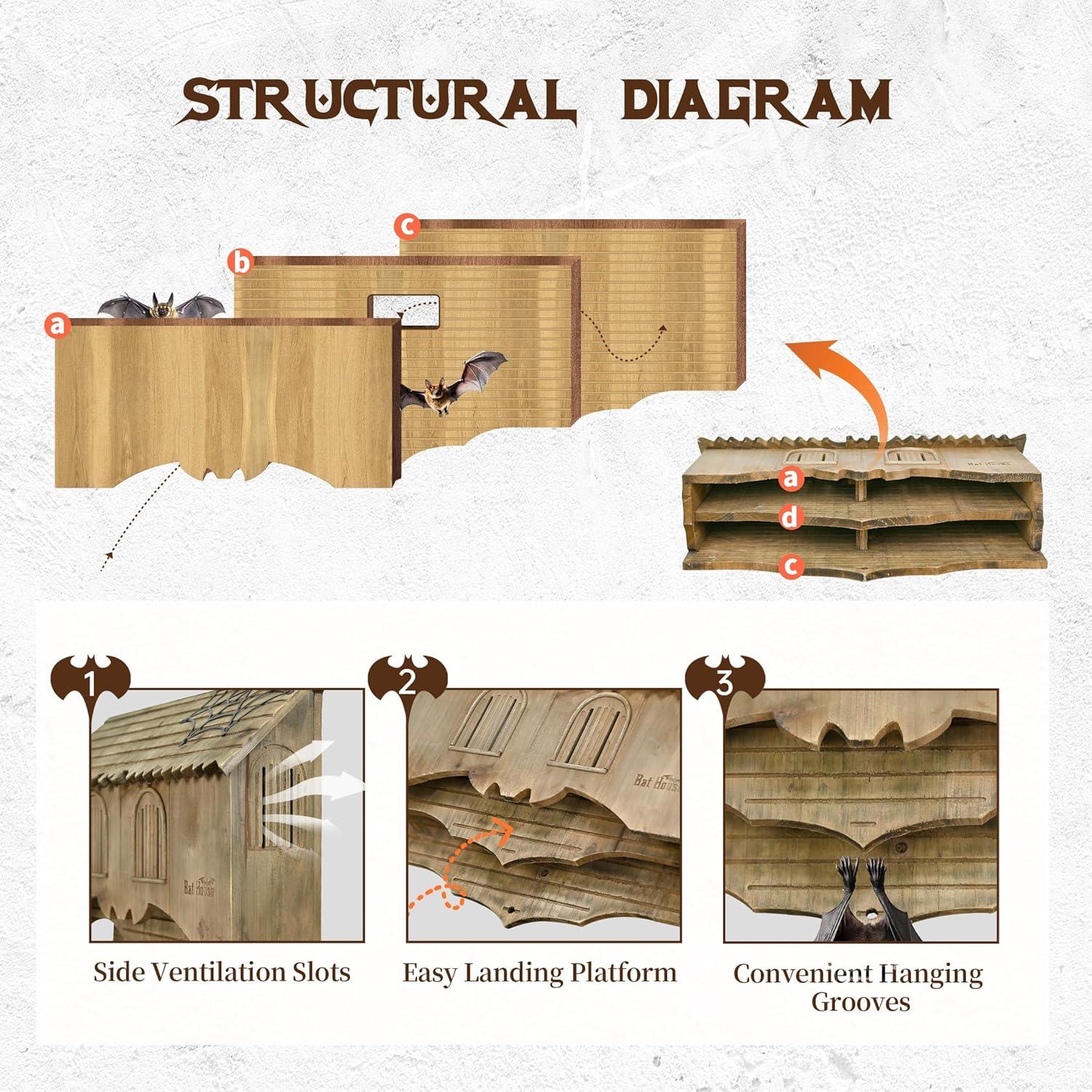Casa de Murciélagos de Madera Capruzad - 2 Cámaras Ventiladas