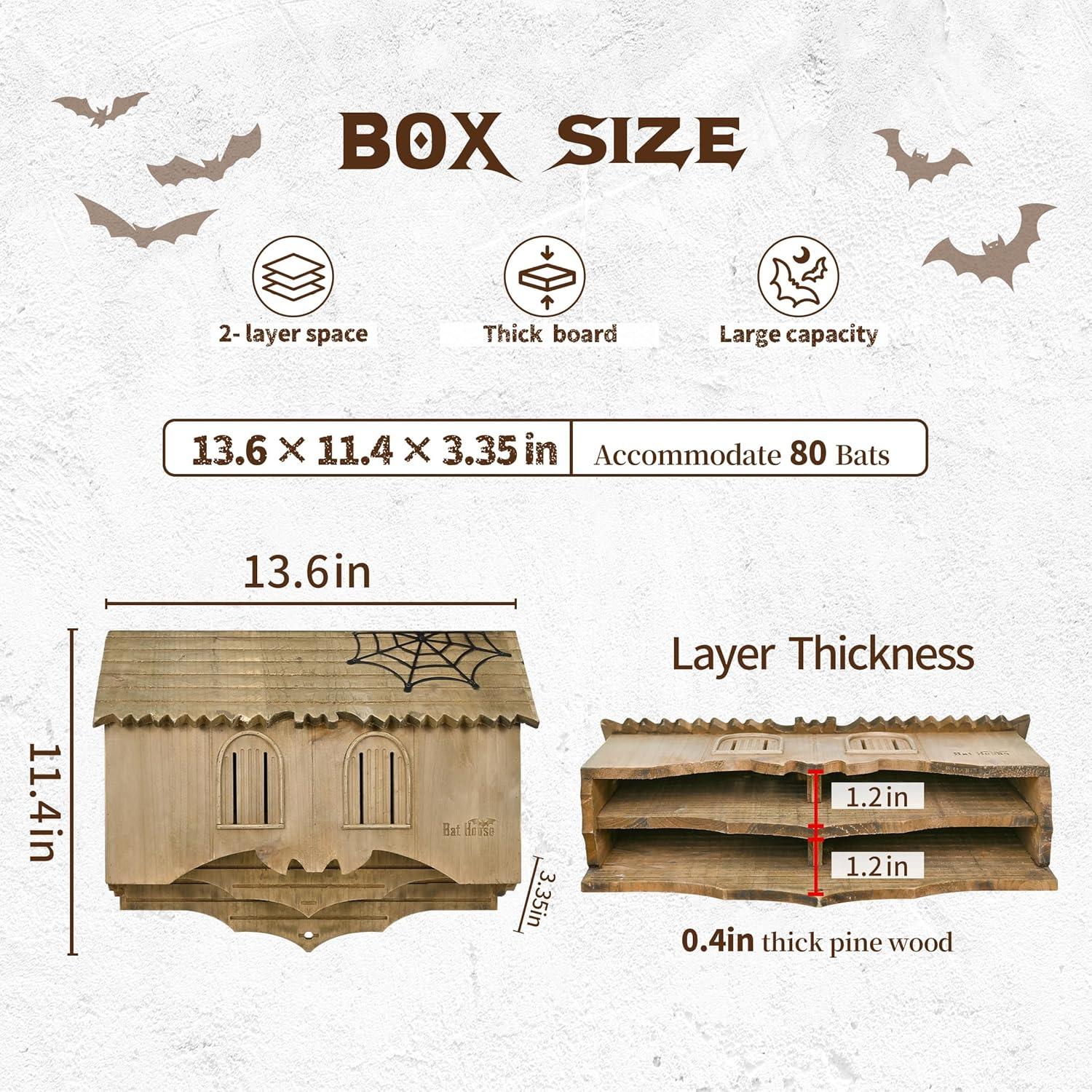 Casa de Murciélagos de Madera Capruzad - 2 Cámaras Ventiladas