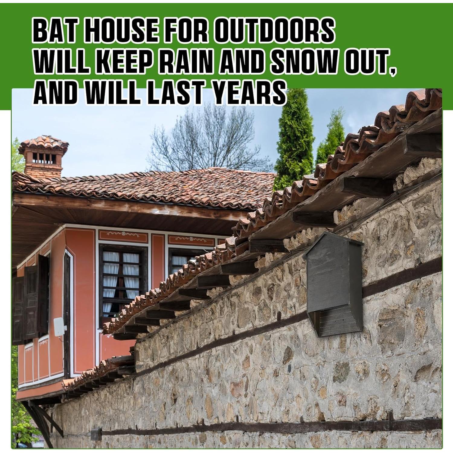 Casa para Murciélagos Wenqik de Madera de Cedro 2 Cámaras