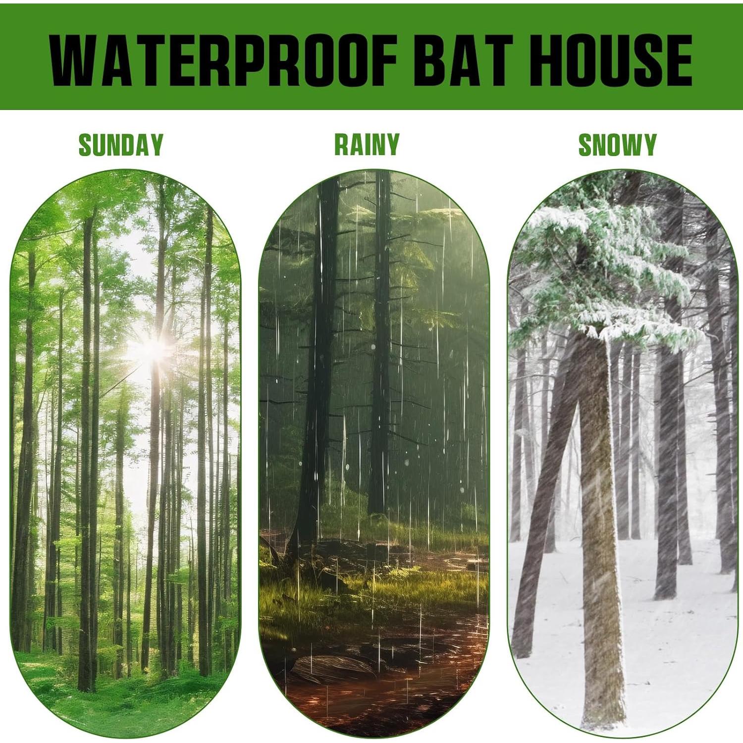 Casa para Murciélagos Wenqik de Madera de Cedro 2 Cámaras