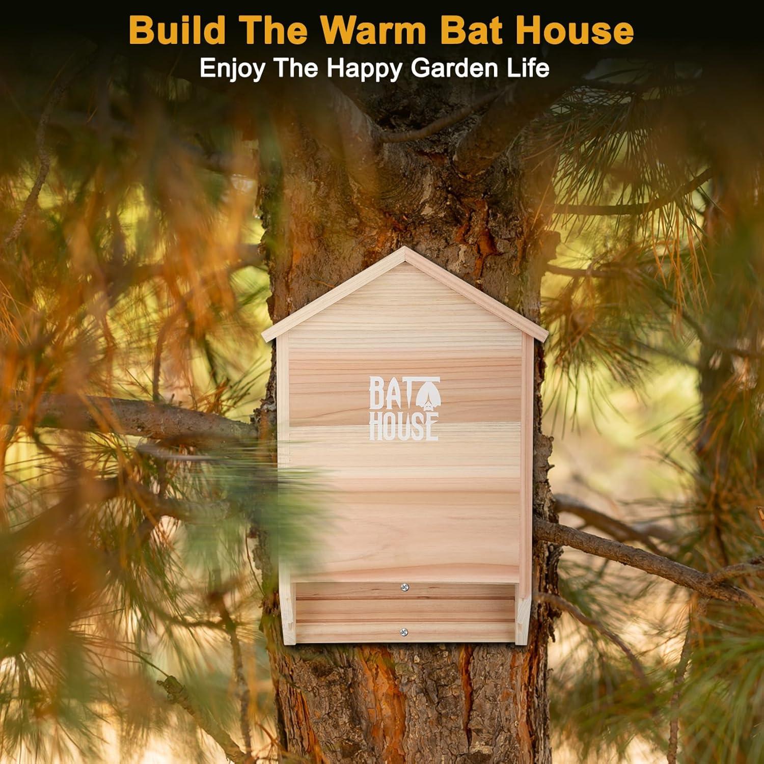 Casa para Murciélagos Sobalai de Madera de Cedro 2 Cámaras