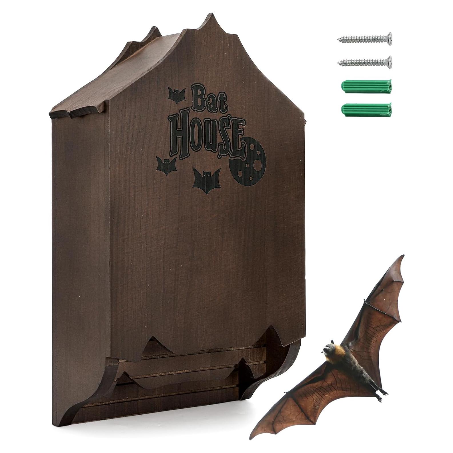 Casa de Murciélagos Mezchi de Madera de Pino para Exteriores