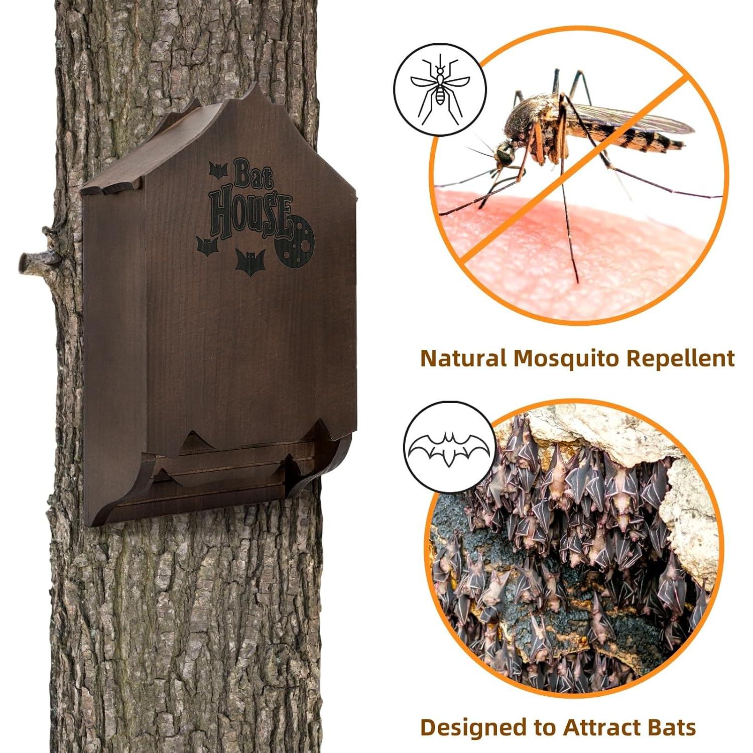 Casa de Murciélagos Mezchi de Madera de Pino para Exteriores