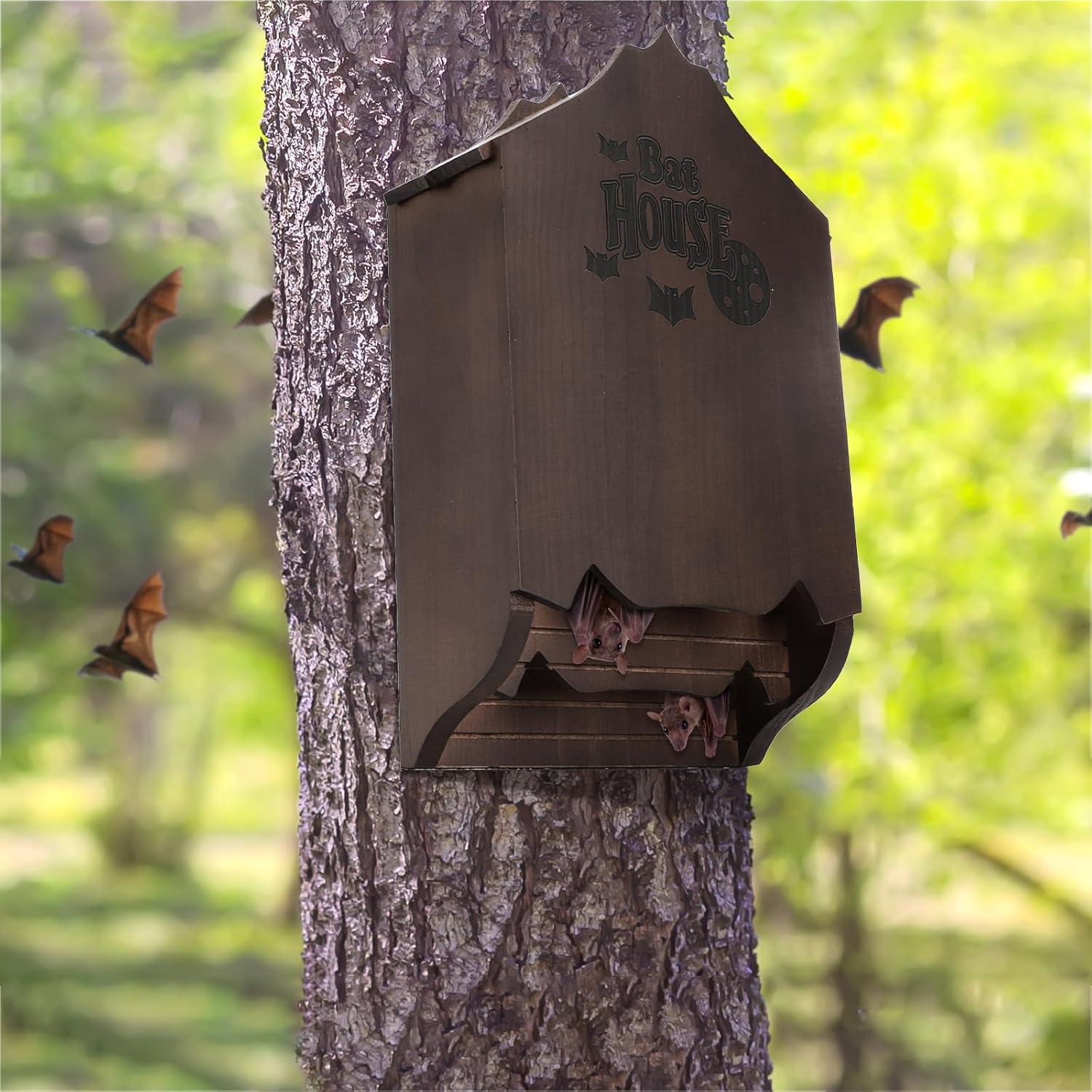 Casa de Murciélagos Mezchi de Madera de Pino para Exteriores